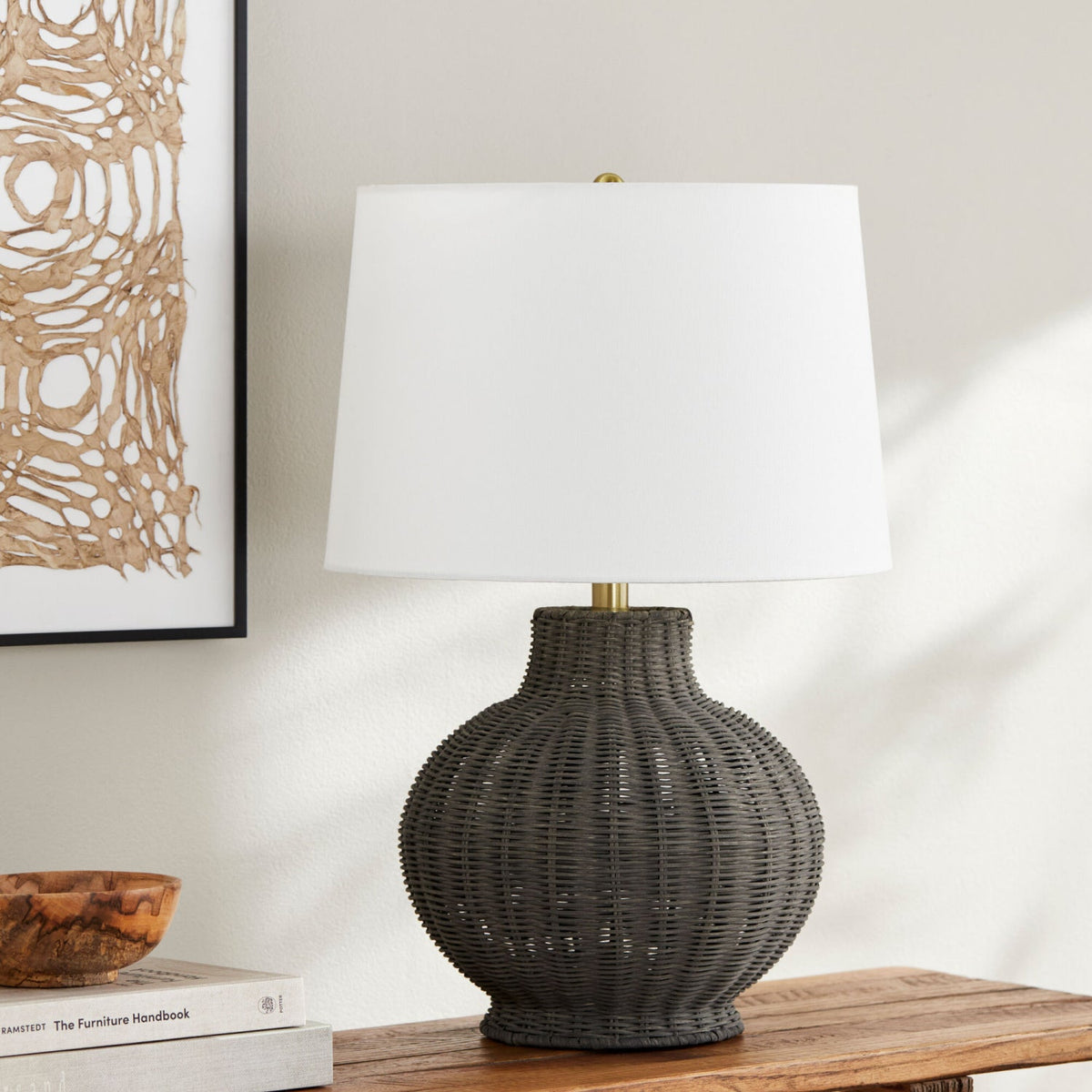 Modern European furniture - Rattan Base Accent Table Lamp S - www.oroa.com