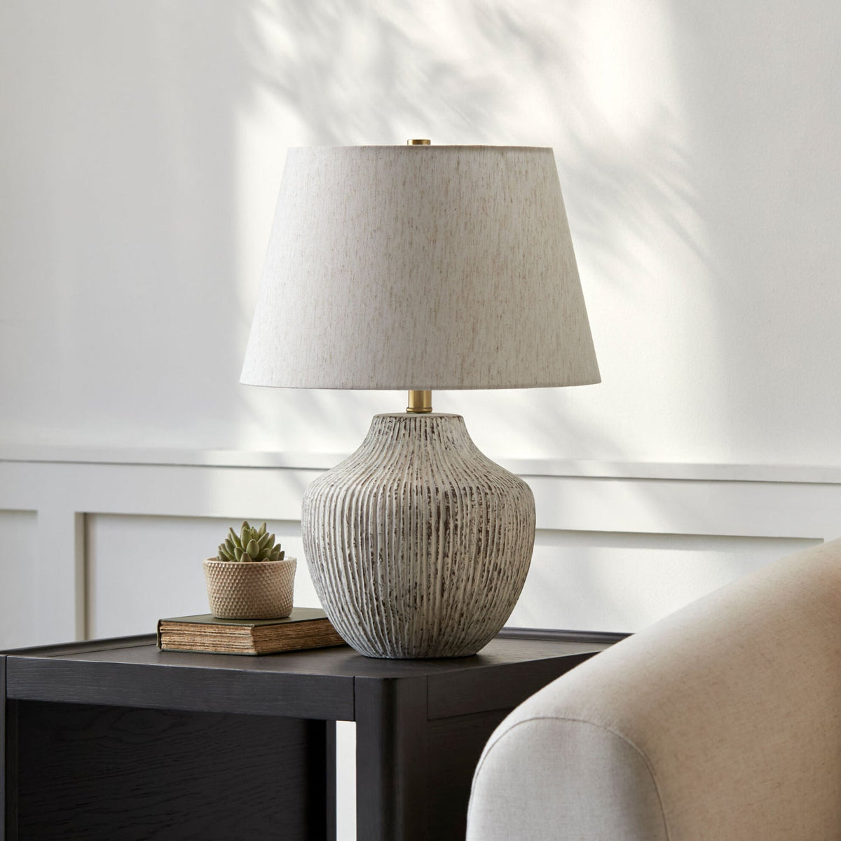 Modern European furniture - Chrome White Ceramic Table Lamp - www.oroa.com