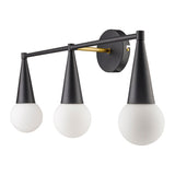 Modern European furniture - Conical Black 3-Light Wall Lamp - www.oroa.com