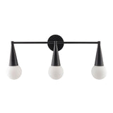 Modern European furniture - Conical Black 3-Light Wall Lamp - www.oroa.com