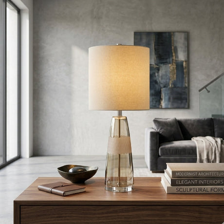 Modern European furniture - Clear Glass Accent Table Lamp - www.oroa.com