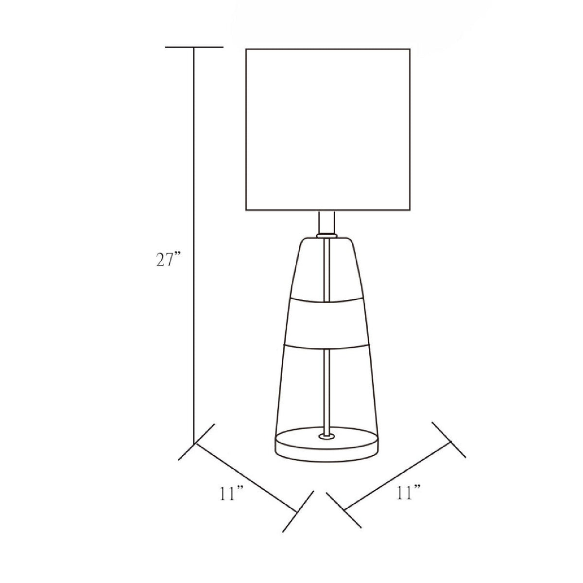 Modern European furniture - Clear Glass Accent Table Lamp - www.oroa.com