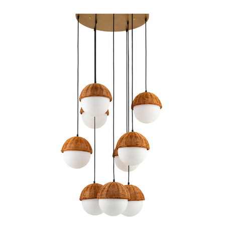 Modern European furniture - White Glass Sphere 9-Light Chandelier - www.oroa.com