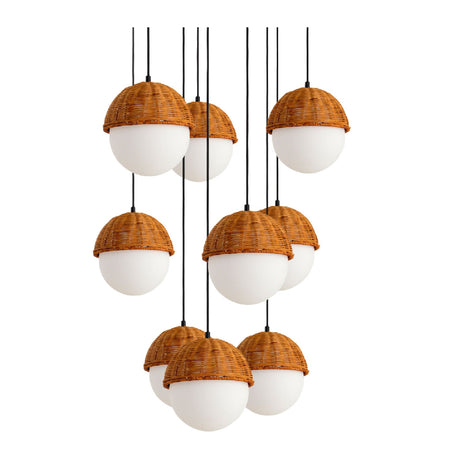 Modern European furniture - White Glass Sphere 9-Light Chandelier - www.oroa.com