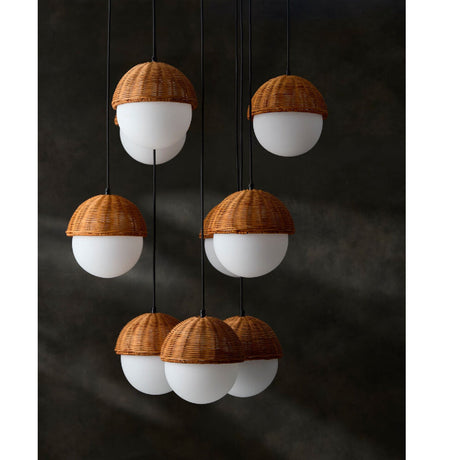 Modern European furniture - White Glass Sphere 9-Light Chandelier - www.oroa.com