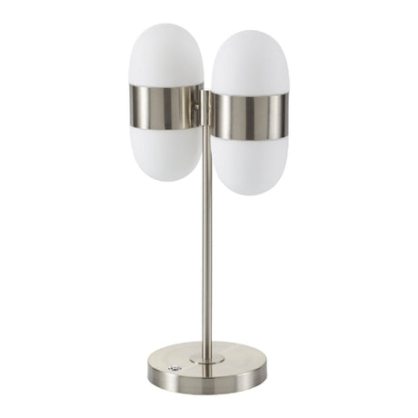 Modern European furniture - Dual White Glass Table Lamp - www.oroa.com