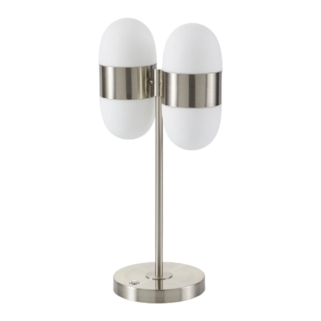 Modern European furniture - Dual White Glass Table Lamp - www.oroa.com