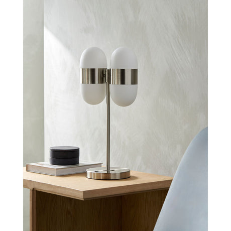 Modern European furniture - Dual White Glass Table Lamp - www.oroa.com