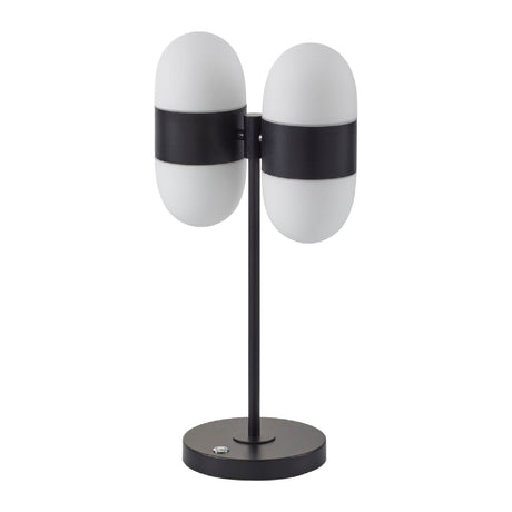 Modern European furniture - Dual White Glass Table Lamp - www.oroa.com