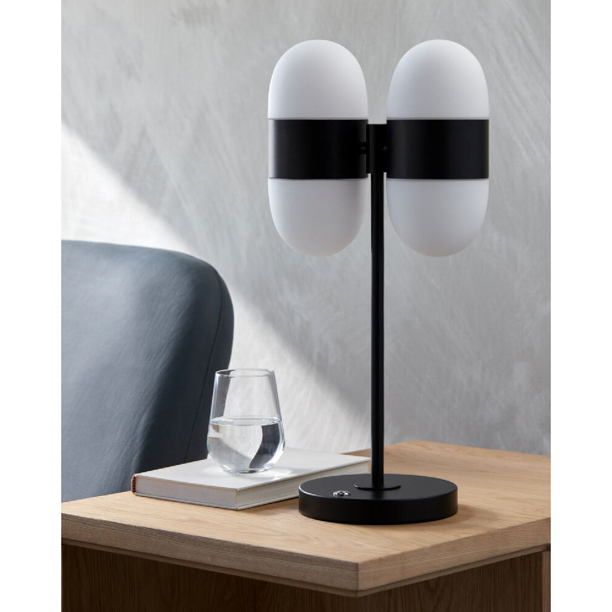 Modern European furniture - Dual White Glass Table Lamp - www.oroa.com