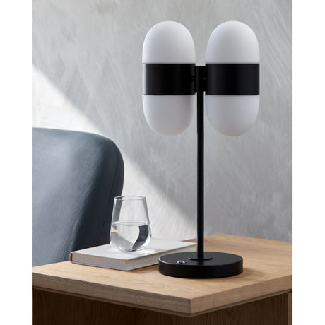 Modern European furniture - Dual White Glass Table Lamp - www.oroa.com
