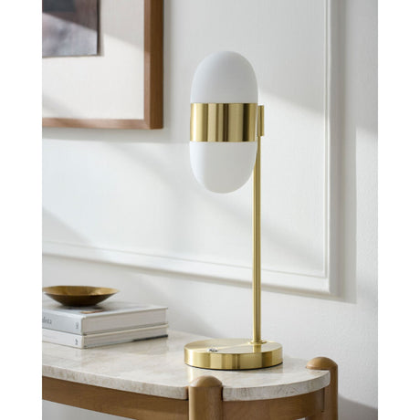 Modern European furniture - Metal Framed Glass Table Lamp - www.oroa.com