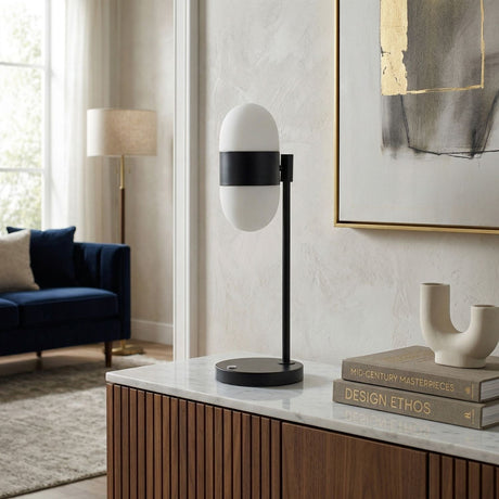 Modern European furniture - Metal Framed Glass Table Lamp - www.oroa.com