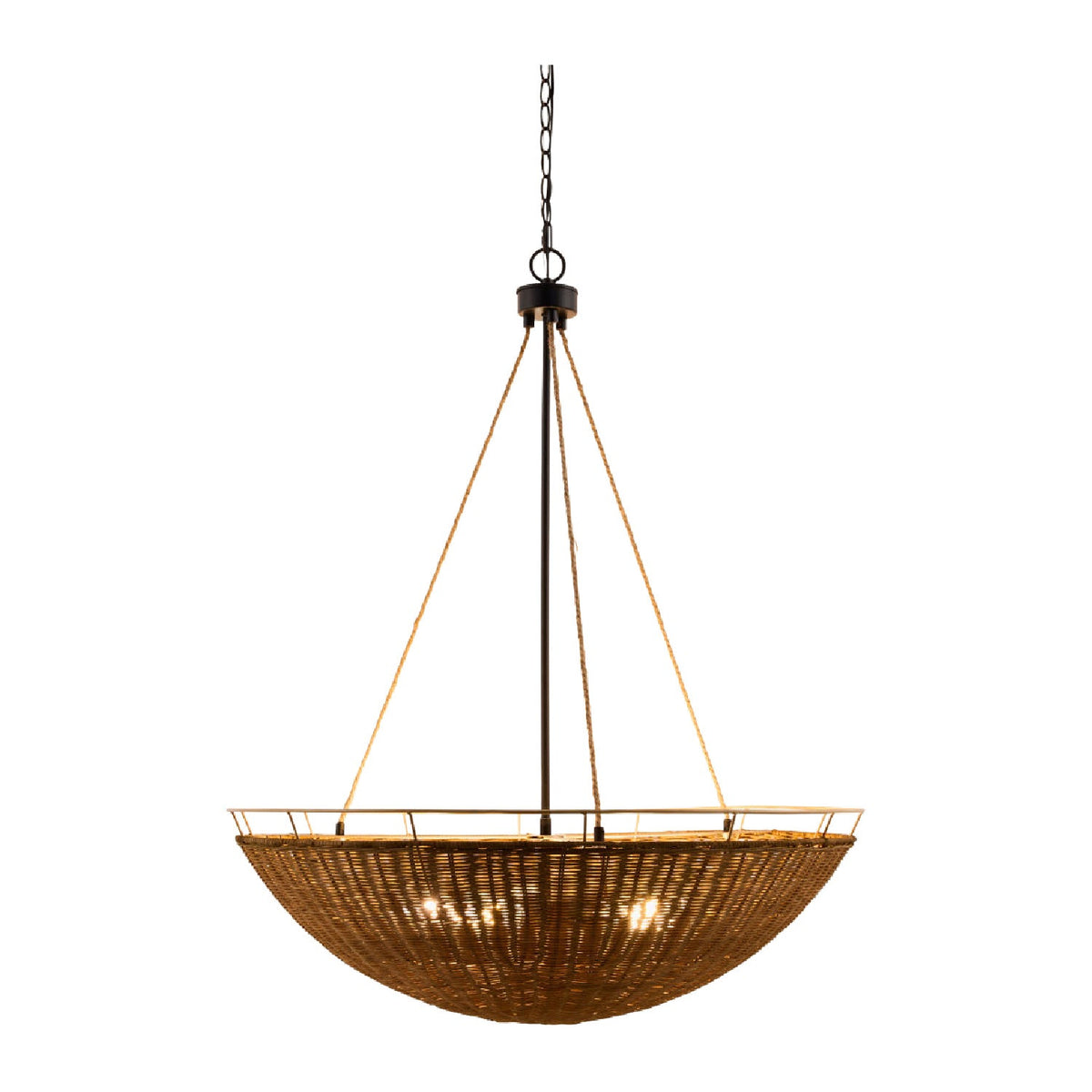 Modern European furniture - Rattan Bowl 3-Light Chandelier - www.oroa.com