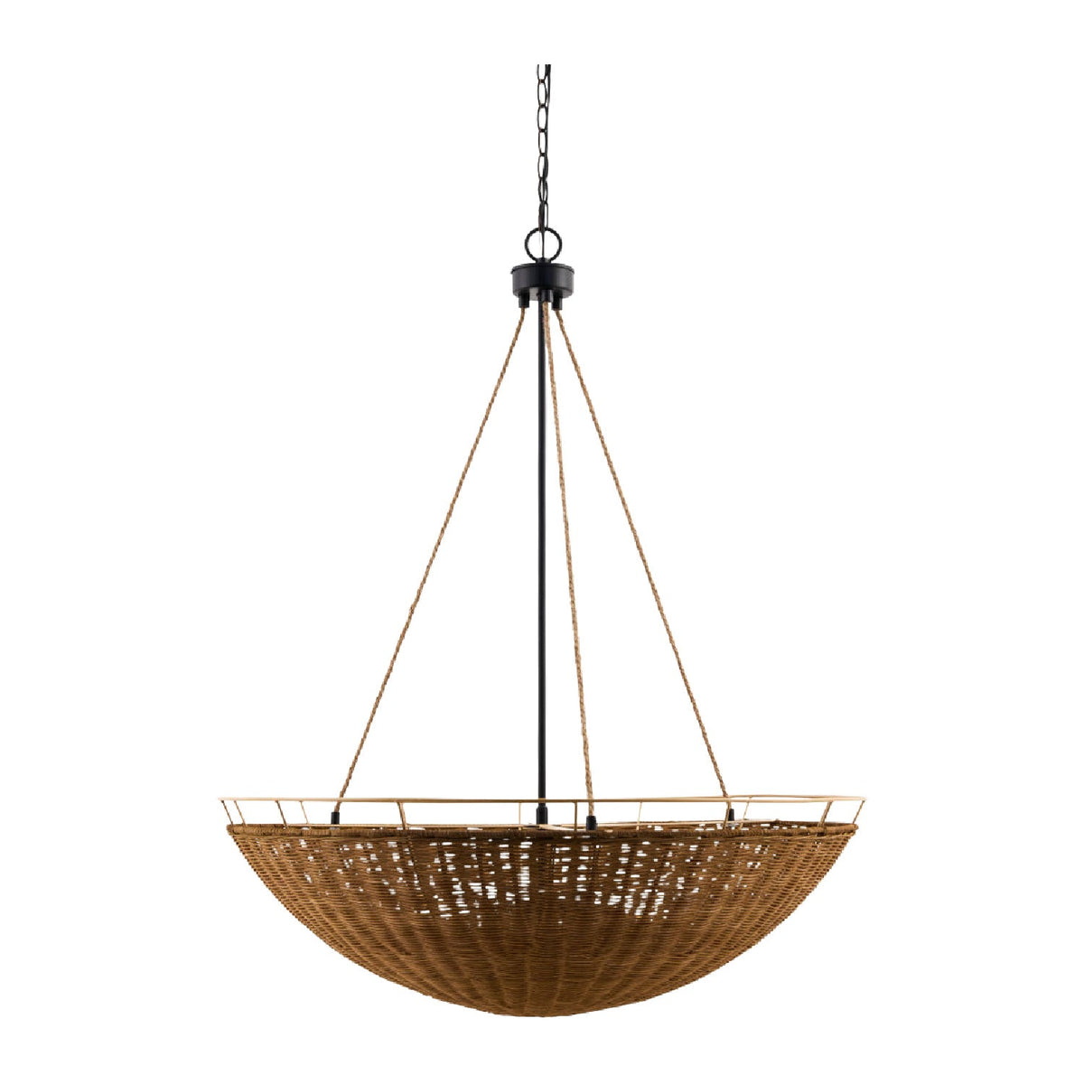 Modern European furniture - Rattan Bowl 3-Light Chandelier - www.oroa.com