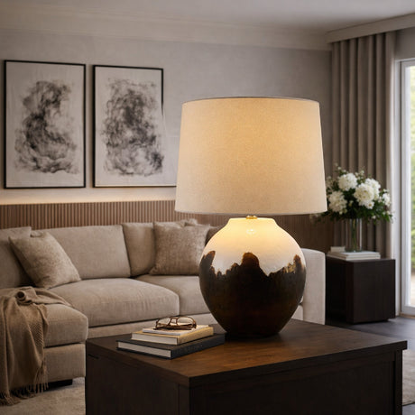 Modern European furniture - Brown Ceramic Accent Table Lamp - www.oroa.com