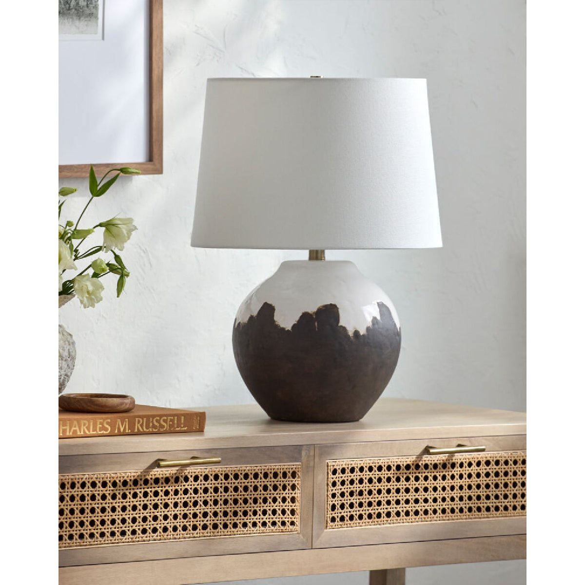 Modern European furniture - Brown Ceramic Accent Table Lamp - www.oroa.com
