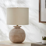 Modern European furniture - Rounded Cream Accent Table Lamp - www.oroa.com