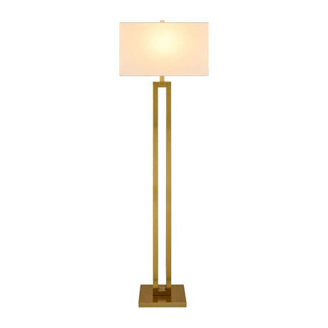 Modern European furniture - White Linen Gold Floor Lamp - www.oroa.com