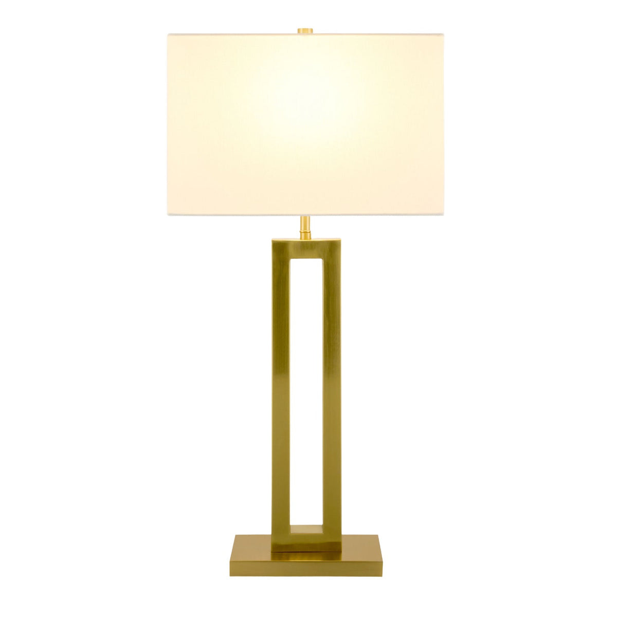 Modern European furniture - White Linen Gold Table Lamp - www.oroa.com
