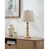 Modern European furniture - Linen Wood Veneer Table Lamp - www.oroa.com