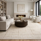 Modern furniture - Cream Hand-Knotted Wool Carpet - www.oroa.com