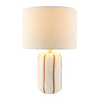 Modern European furniture - Lined Ceramic Linen Table Lamp - www.oroa.com