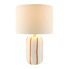 Modern European furniture - Lined Ceramic Linen Table Lamp - www.oroa.com