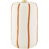 Modern European furniture - Lined Ceramic Linen Table Lamp - www.oroa.com