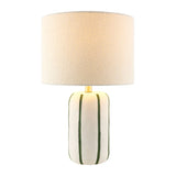 Modern European furniture - Lined Ceramic Linen Table Lamp - www.oroa.com