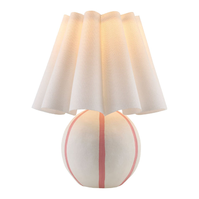Modern European furniture - Lined Round Ceramic Table Lamp - www.oroa.com