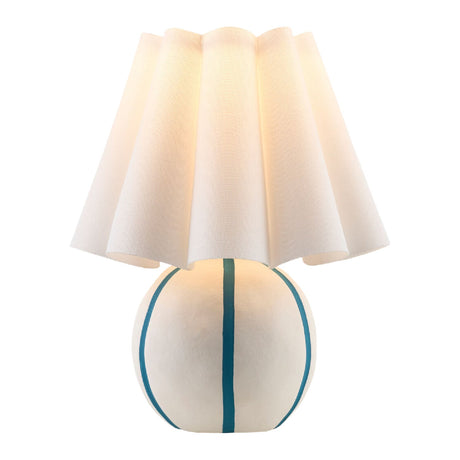 Modern European furniture - Lined Round Ceramic Table Lamp - www.oroa.com