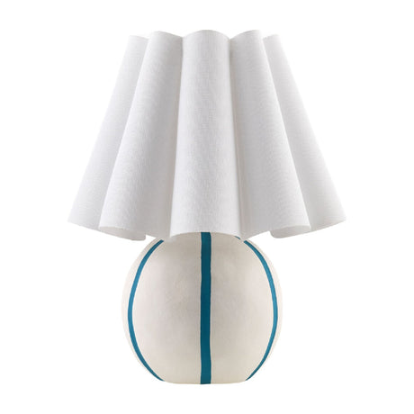 Modern European furniture - Lined Round Ceramic Table Lamp - www.oroa.com