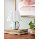 Modern European furniture - Lined Round Ceramic Table Lamp - www.oroa.com