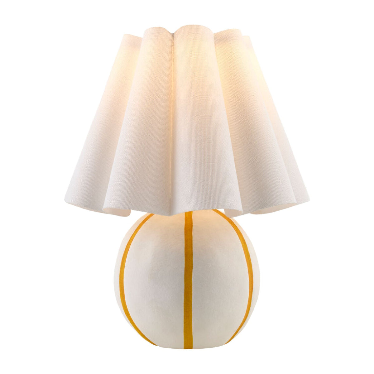 Modern European furniture - Lined Round Ceramic Table Lamp - www.oroa.com