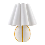 Modern European furniture - Lined Round Ceramic Table Lamp - www.oroa.com