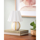 Modern European furniture - Lined Round Ceramic Table Lamp - www.oroa.com
