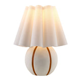 Modern European furniture - Lined Round Ceramic Table Lamp - www.oroa.com
