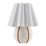 Modern European furniture - Lined Round Ceramic Table Lamp - www.oroa.com