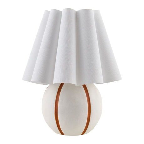 Modern European furniture - Lined Round Ceramic Table Lamp - www.oroa.com