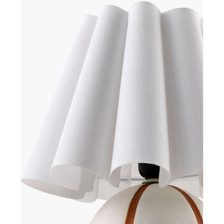 Modern European furniture - Lined Round Ceramic Table Lamp - www.oroa.com