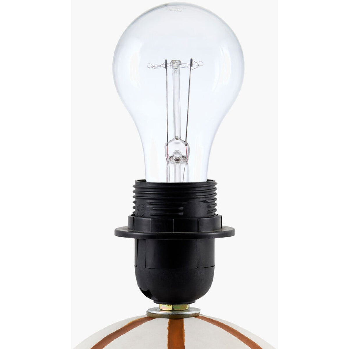 Modern European furniture - Lined Round Ceramic Table Lamp - www.oroa.com
