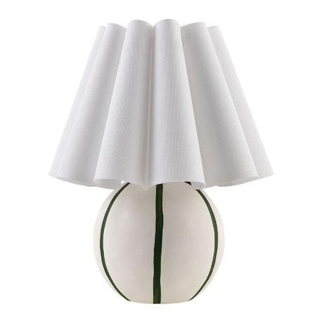 Modern European furniture - Lined Round Ceramic Table Lamp - www.oroa.com