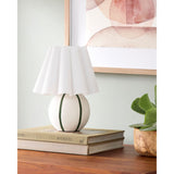Modern European furniture - Lined Round Ceramic Table Lamp - www.oroa.com