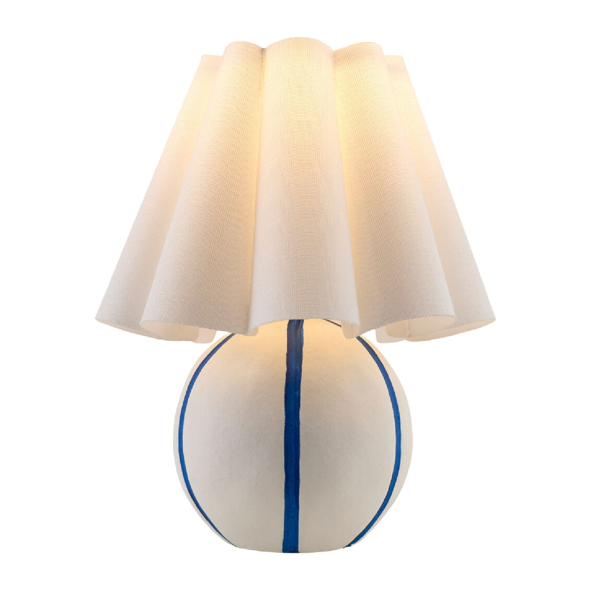 Modern European furniture - Lined Round Ceramic Table Lamp - www.oroa.com