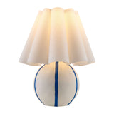 Modern European furniture - Lined Round Ceramic Table Lamp - www.oroa.com