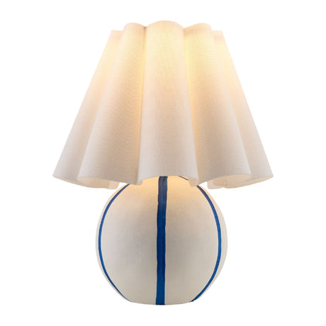 Modern European furniture - Lined Round Ceramic Table Lamp - www.oroa.com