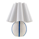 Modern European furniture - Lined Round Ceramic Table Lamp - www.oroa.com
