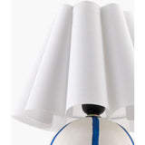 Modern European furniture - Lined Round Ceramic Table Lamp - www.oroa.com