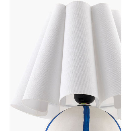 Modern European furniture - Lined Round Ceramic Table Lamp - www.oroa.com